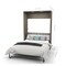 Bestar Cielo 119W Full Murphy Bed and 2 Shelving Units with Drawers (118W), Bark Grey & White 80895-47 - alternate 3